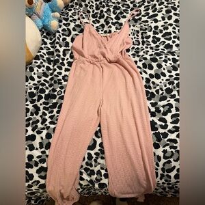 Rolla Coster Dusty Pink Ribbed Sleeveless Jumpsuit